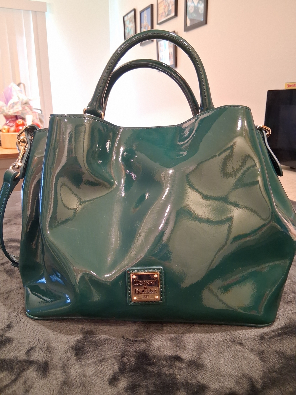 Dooney & Bourke Green Patent Leather Satchel